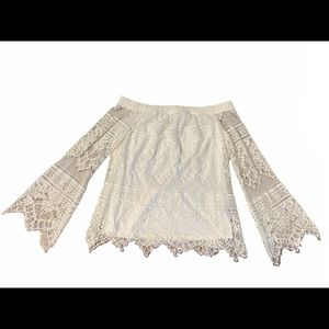 APT. 9 Women's White Off The Shoulder Lace Blouse Size Small